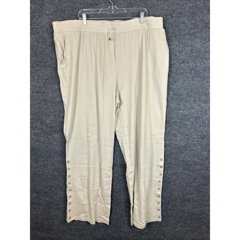 Belle by Kim Gravel Tall Packabelle Buttoned Up Relaxed Pants Sand Bar 3X Tall
